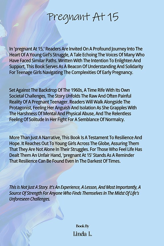 Pregnant at 15 back cover