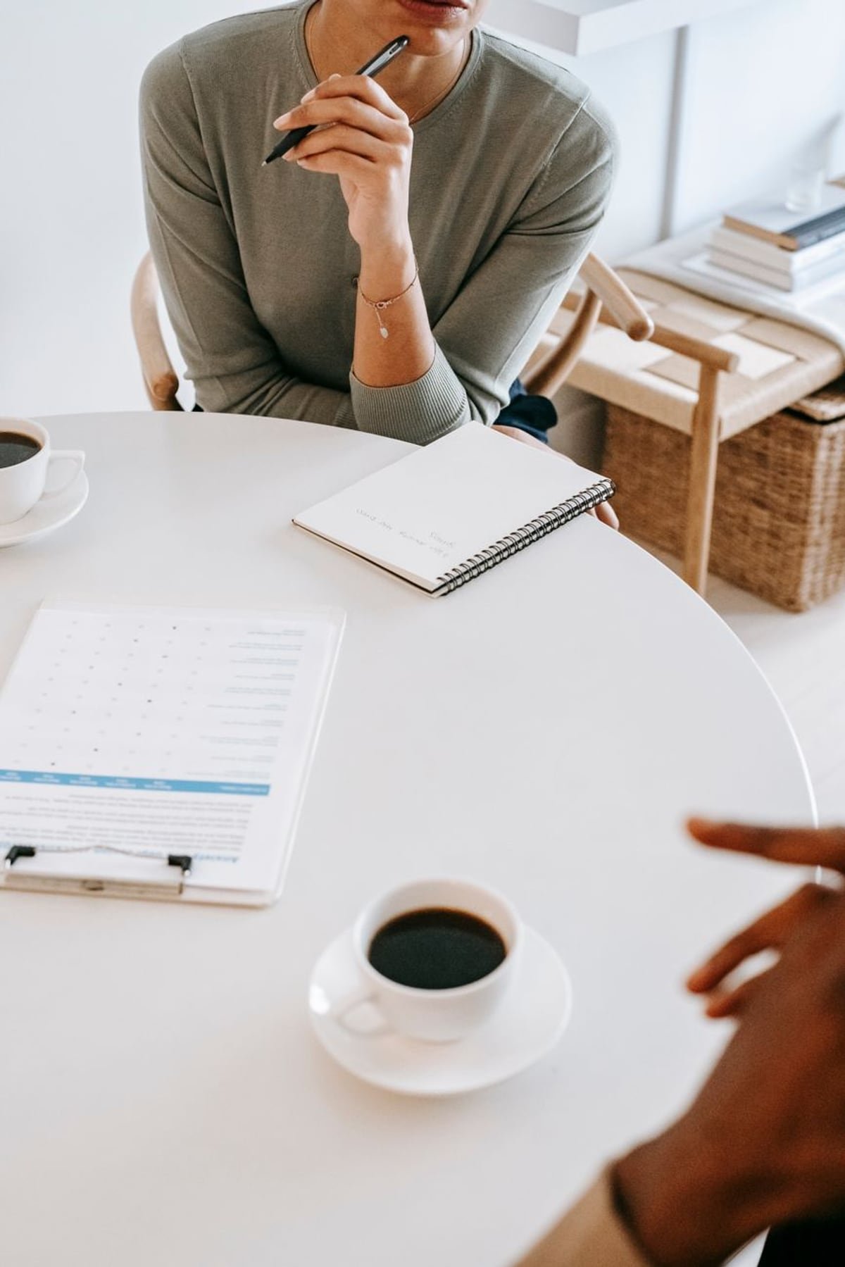Planning a publishing project over coffee