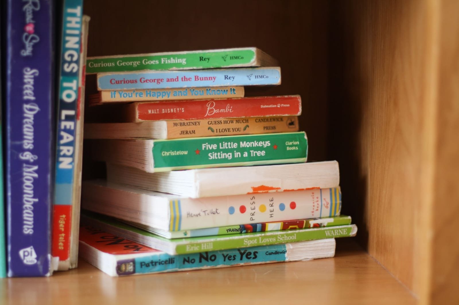 Colorful children's books ready for young readers